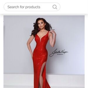Johnathan Kayne Dazzling Red Prom Dress
